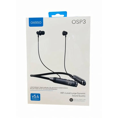 OSP3 Bluetooth 5.4 Neckband Earphones with Hi-Fi Stereo Sound, LED Battery Display, Magnetic Earbuds & Long-Lasting Playback