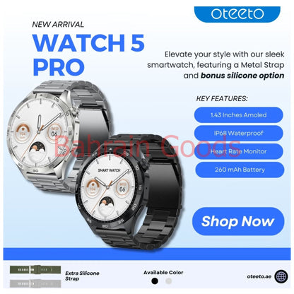 Oteeto Watch 5 pro 1.43 Inch AMOLED Display | Bahrain Goods