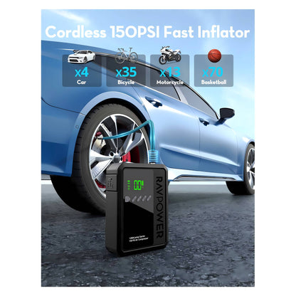 RavPower 2-in-1 Jump Starter RP-PB1240 Power Bank | 29.6Wh With Air Pump