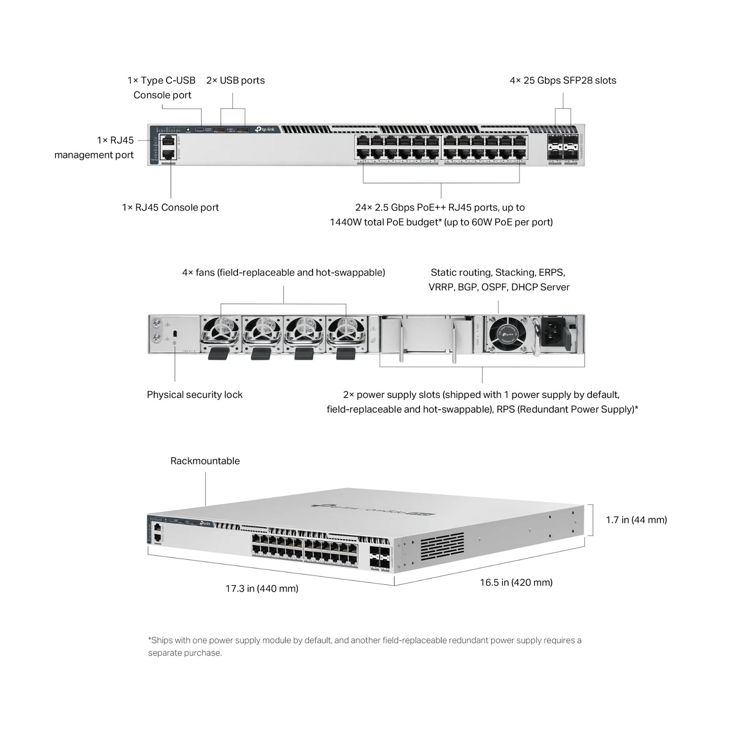 TP-Link Omada Pro S6500-24MPP4Y 2.5G PoE++ L3 Switch