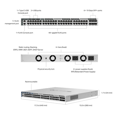TP-Link Omada Pro S6500-48G6XF L3 Stackable Switch