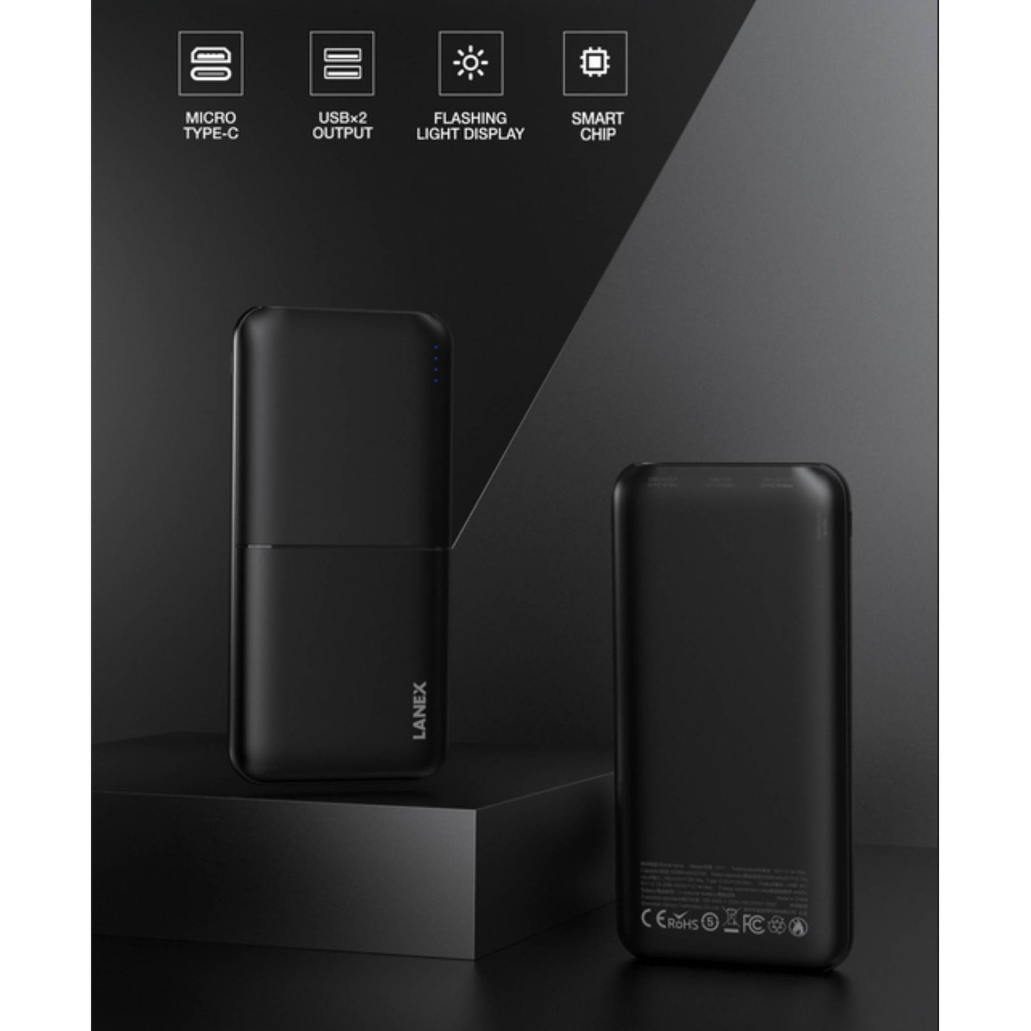 LANEX N18 20000mAh Fast Charging Power Bank 10W Dual USB Portable Charger