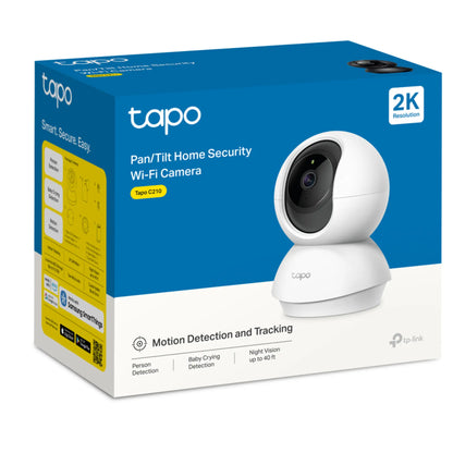TP-Link Tapo C210 2K 3MP Pan Tilt WiFi Security Camera | Night Vision & Motion Alerts