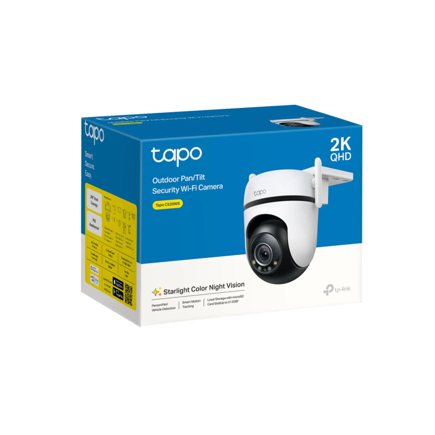 TP-Link Tapo C520WS Outdoor WiFi Camera 2K QHD | 360° Pan Tilt Security Cam
