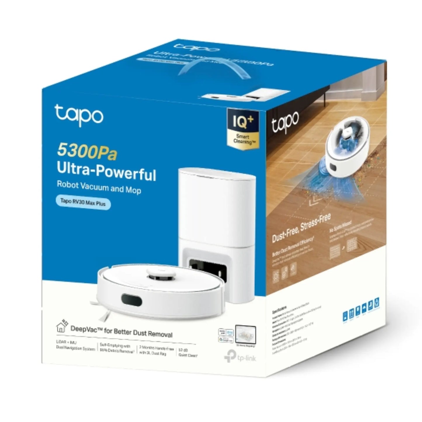 TP-Link Tapo RV30 Max Plus Robot Vacuum & Mop | 5300Pa Suction & Auto-Empty Dock