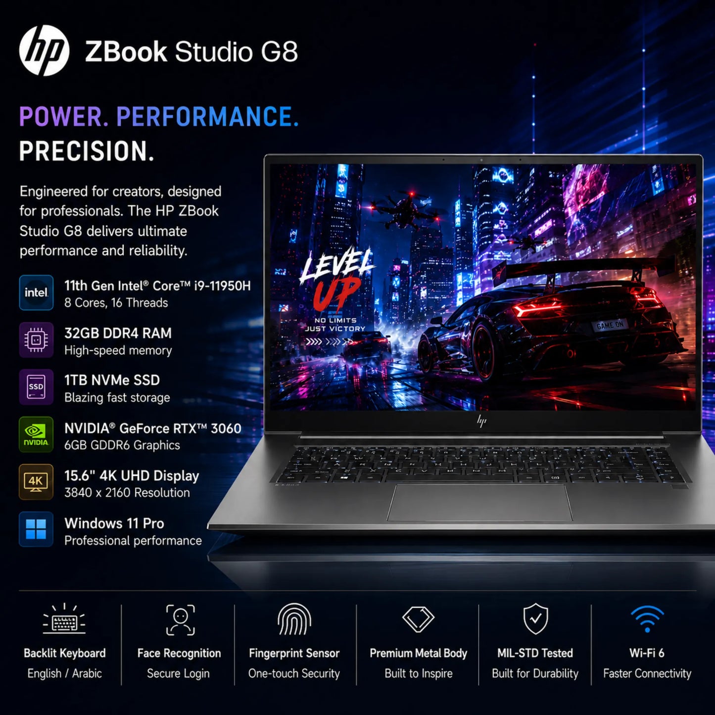 HP ZBook Studio G8 i9-11950H | 11th Generation | 32GB 1TB 4K Laptop  | 6GB NVIDIA® GeForce RTX™ 3060