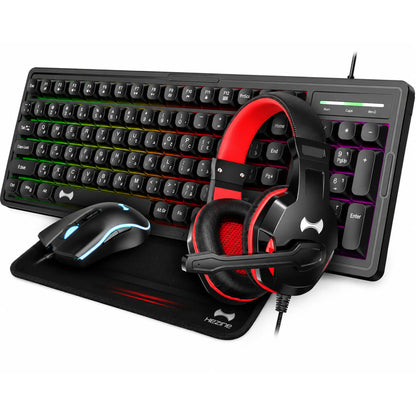 Hezire H-Gamekit X4 Gaming Combo Set – Keyboard, Mouse, Headset & Mouse Pad | HEZ-GAM-KIT-X4