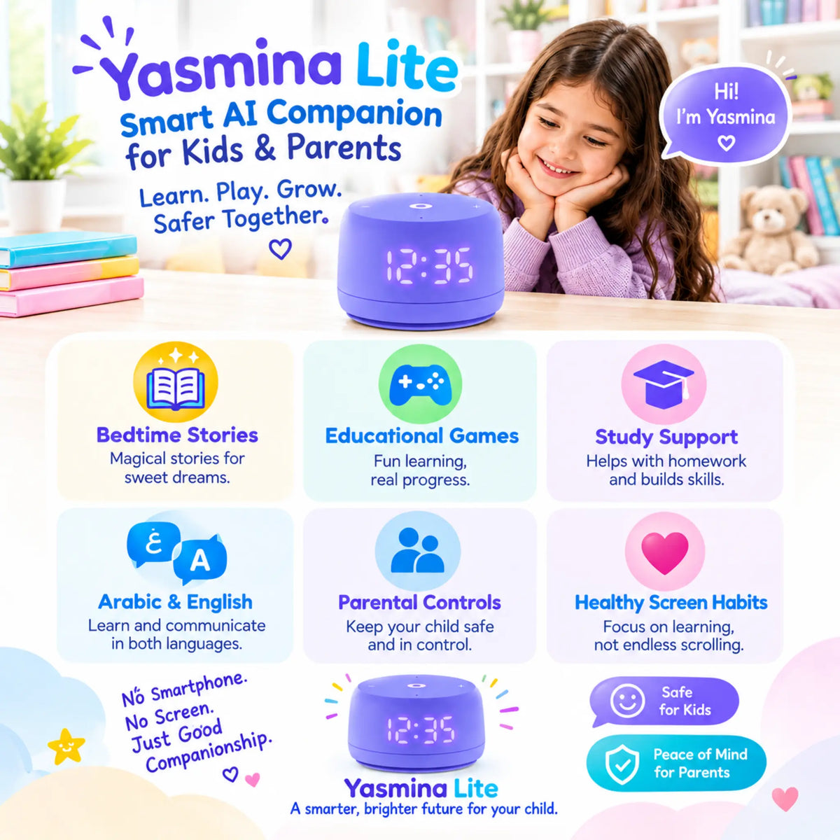 Yasmina Lite Smart AI Nanny for Kids Arabic English