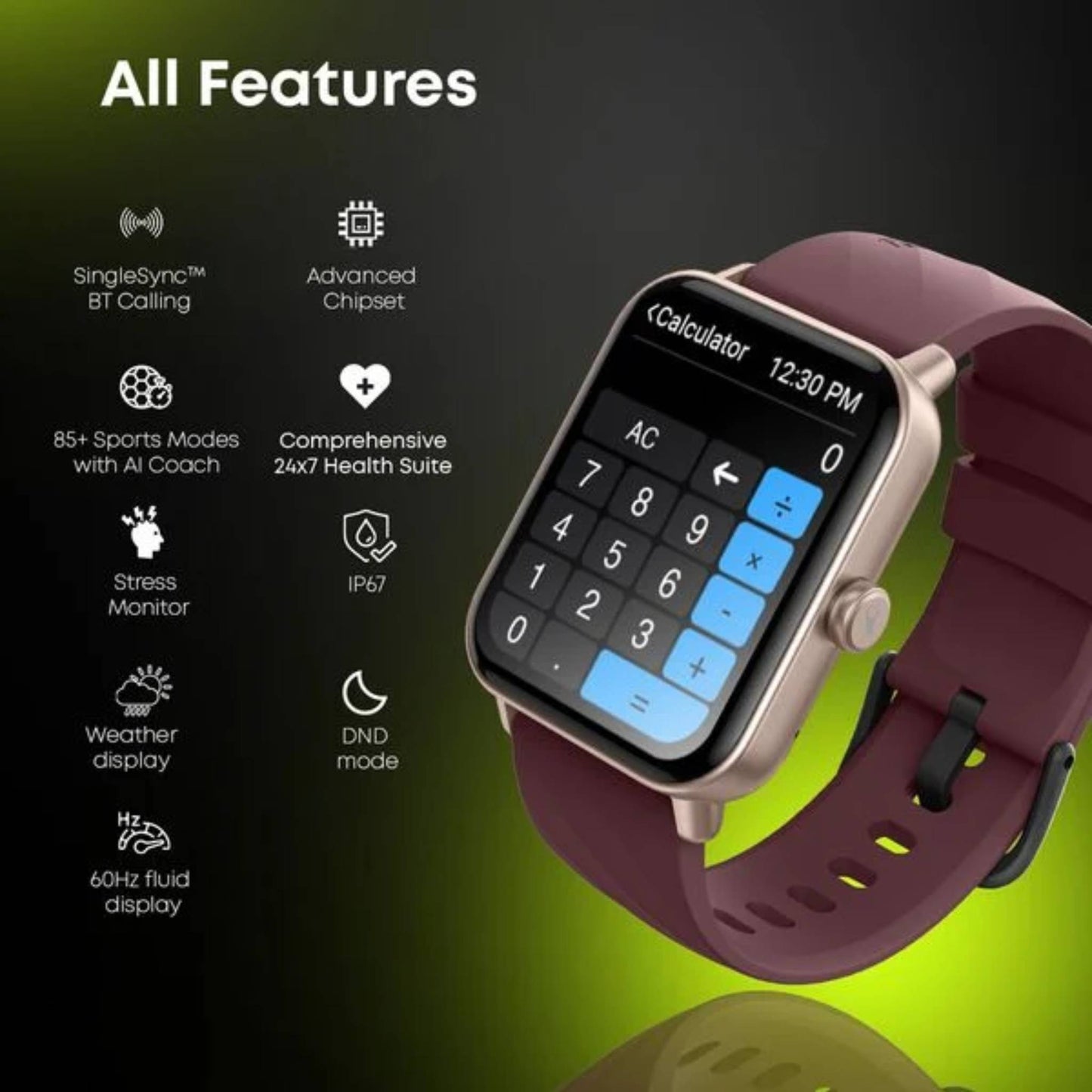 Fastrack Limitless Glide X Advanced UltraVU HD Display, BT Calling, 100+ Sports Modes & Watchface