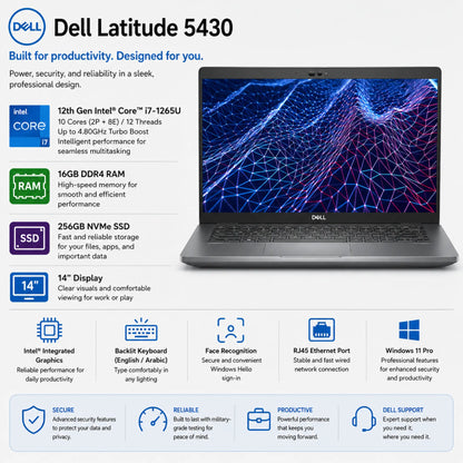 Dell Latitude 5430  | Intel Core i7-1265U| 14"inch 12th Generation