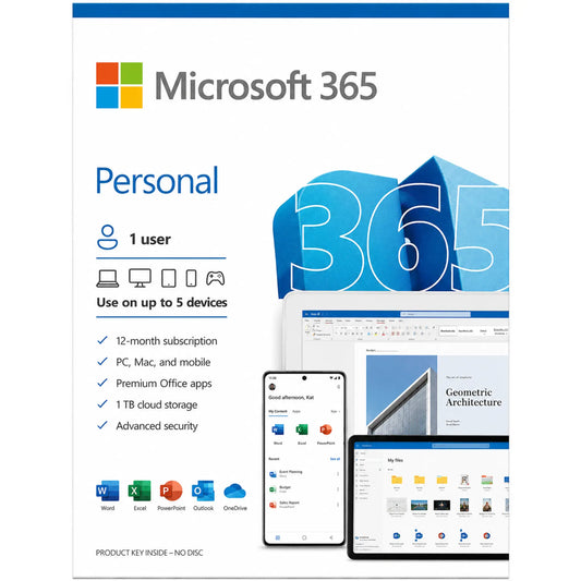 Microsoft 365 Personal with Copilot | 1TB Cloud Storage & Office Apps | ONE YEAR