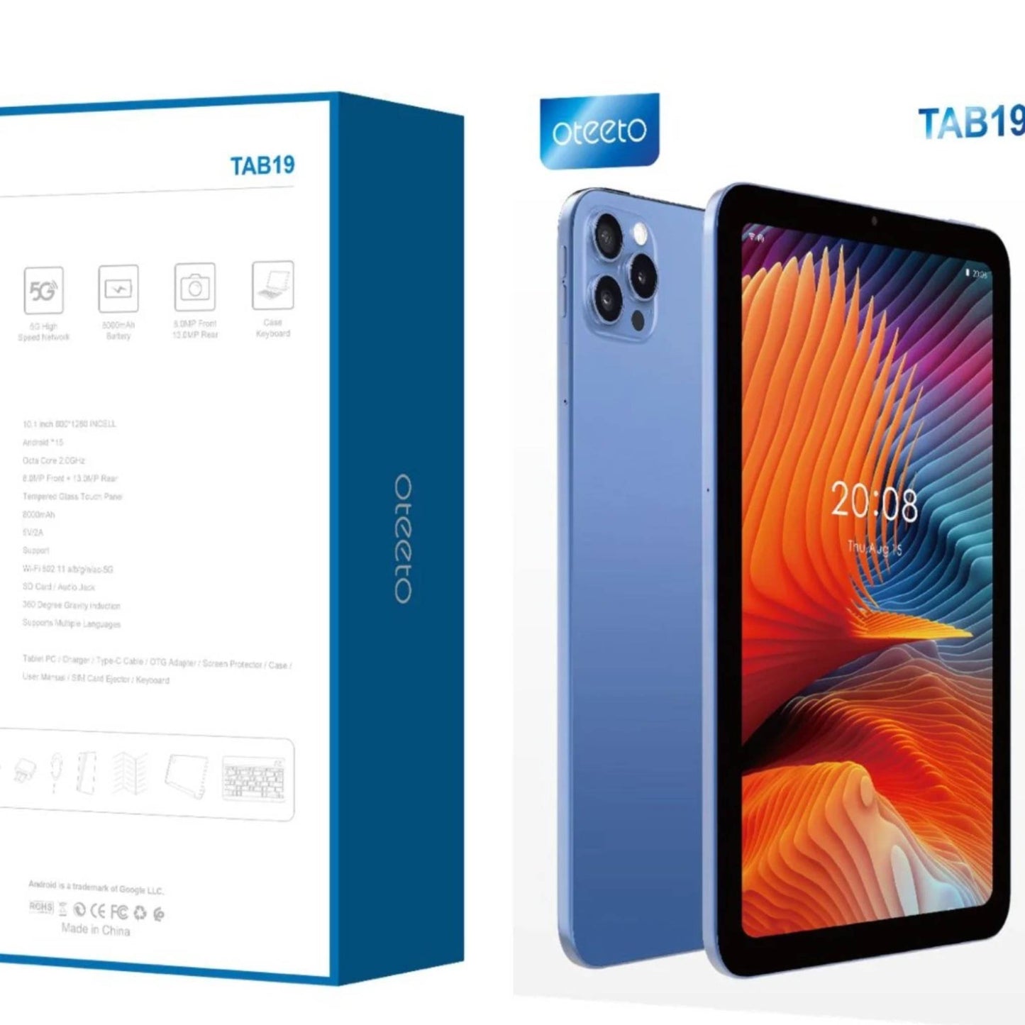 Oteeto TAB 19 5G Iconic & Premium Design Tablet – 10.1" Display, 12GB RAM | 512GB